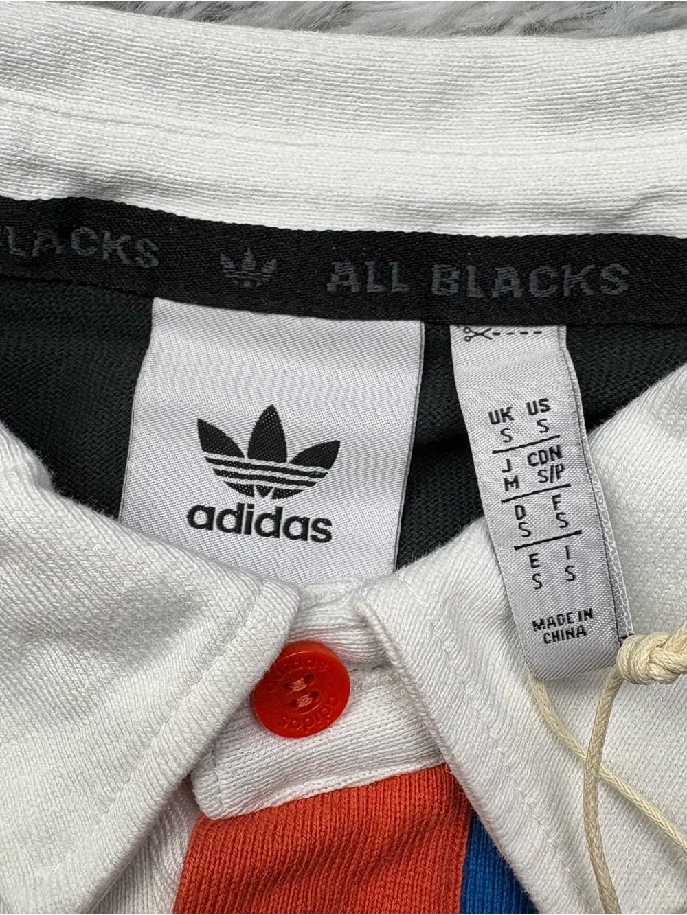 Adidas All Blacks Long Sleeve Colorblock Rugby Polo Shirt